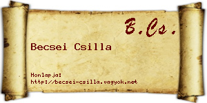 Becsei Csilla névjegykártya